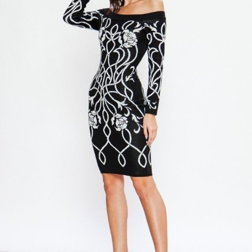 Off Shoulder Knit BodyCon Dress